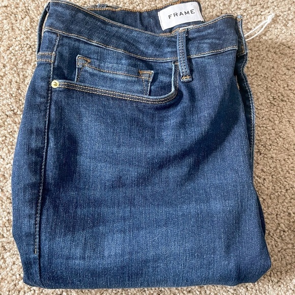 Frame Le One Skinny Mid Ride Jeans, Size 2 - Picture 3 of 15
